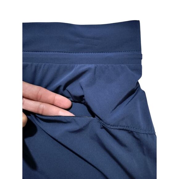 Nike womens Dri-fit Bliss Luxe 7/8 training navy blue pants size L - Picture 7 of 11